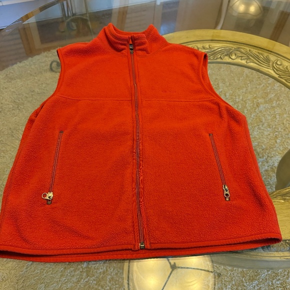 Vintage 90s Patagonia Synchilla Vest Mens L Orange Fleece Zip Up Jacket USA Made - Picture 1 of 8